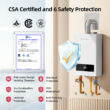 Mizudo Comfortech Classic Natural Gas Tankless Water Heater 170,000 BTU, Up to 7.5 GPM Instant Hot Water Heater NG, Indoor Installation, CSA Certified, White