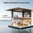 Mizudo Comfortech Classic Natural Gas Tankless Water Heater 170,000 BTU, Up to 7.5 GPM Instant Hot Water Heater NG, Indoor Installation, CSA Certified, White