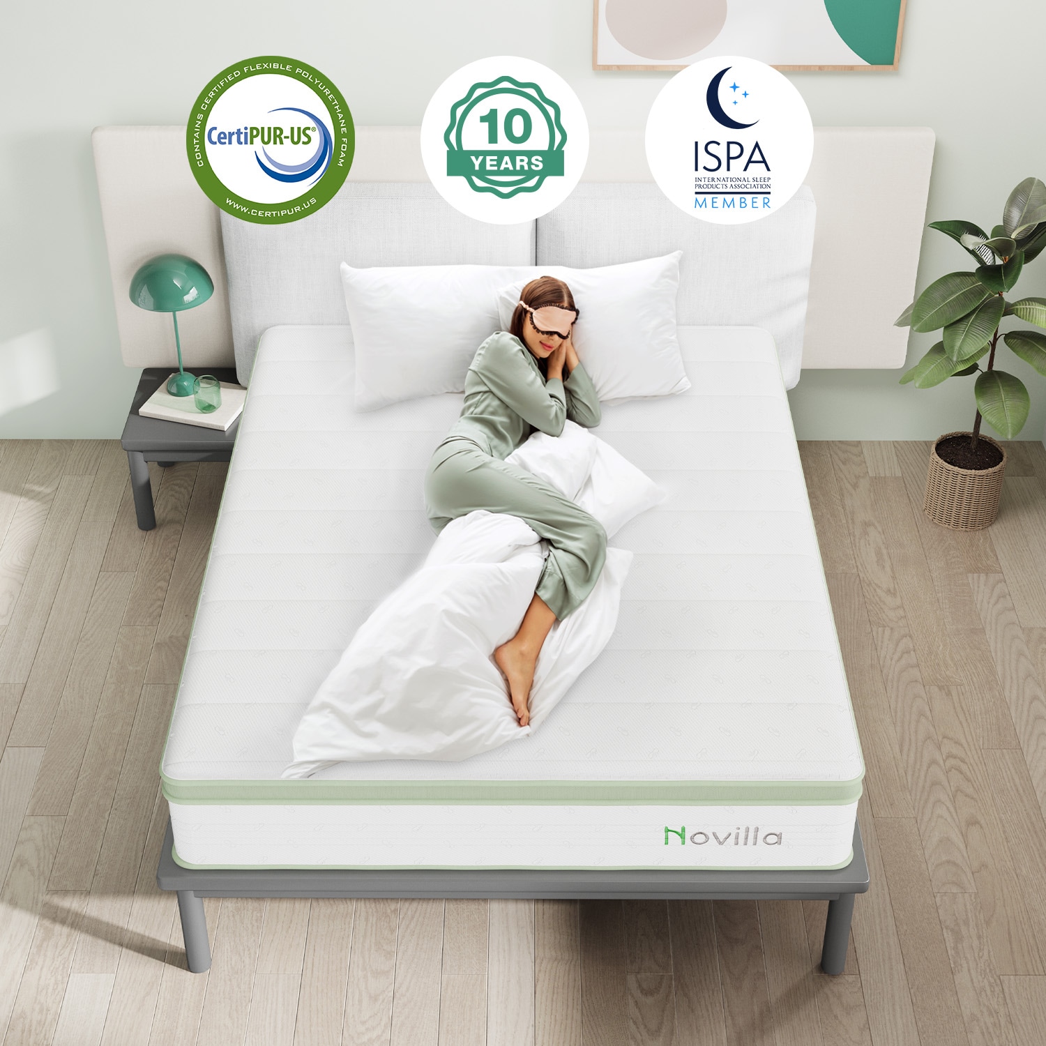 Novilla 12-in Medium King Hybrid Memory Foam/Coil Blend Mattress in a Box Novilla 12-in Medium King Hybrid Memory Foam/Coil Blend Mattress in a Box