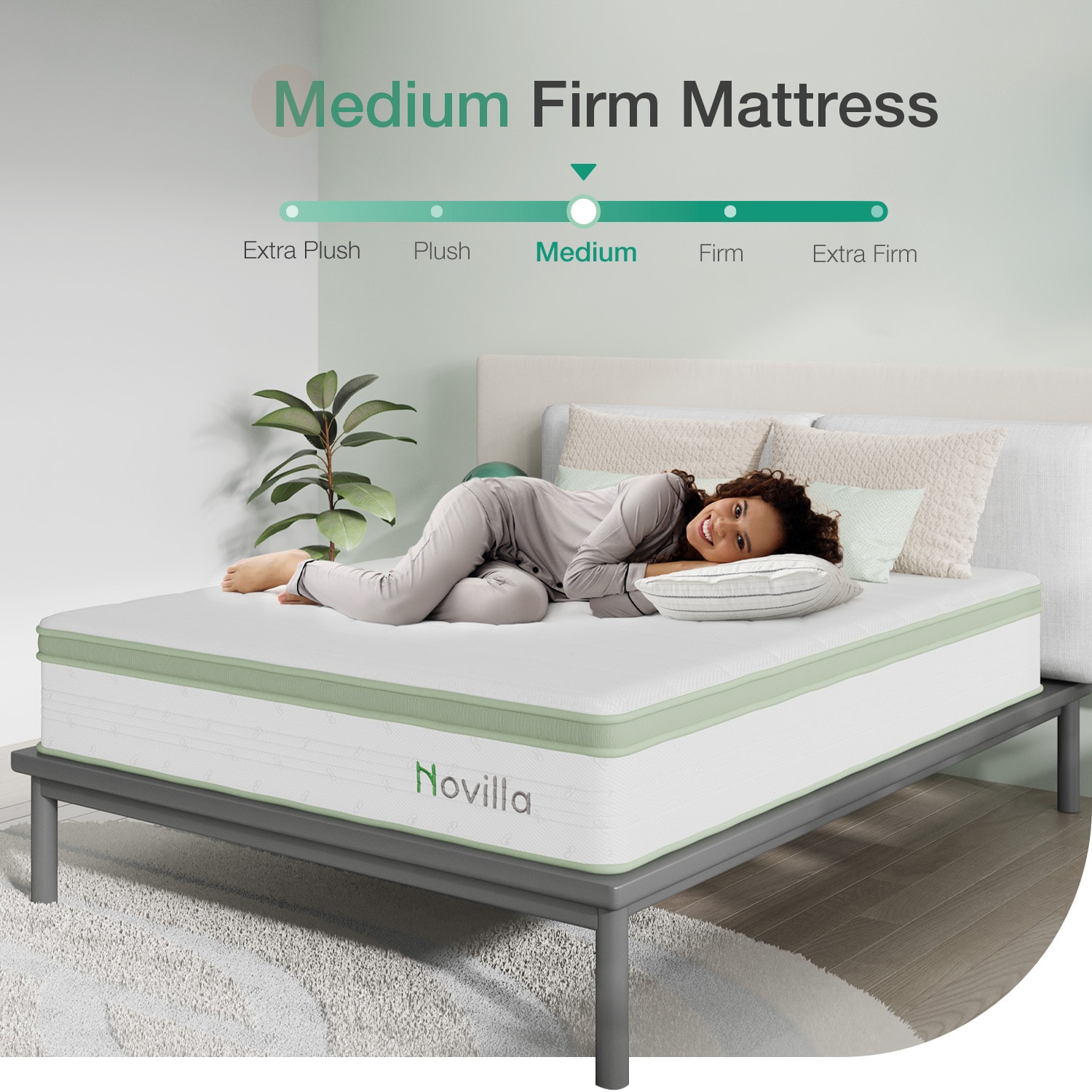 Novilla 12-in Medium Queen Hybrid Memory Foam/Coil Blend Mattress in a Box Novilla 12-in Medium Queen Hybrid Memory Foam/Coil Blend Mattress in a Box