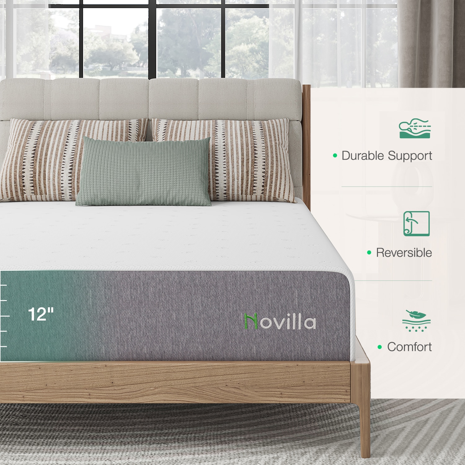 Novilla 12-in Firm Full Memory foam Mattress in a Box Novilla 12-in Firm Full Memory foam Mattress in a Box