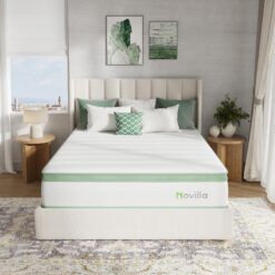 Novilla 10-in Medium Queen Hybrid Memory Foam/Coil Blend Mattress in a Box