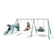The Swing Company Rochester Metal Swing Set Residential Metal Swing set with 4 Swings and Slide Included