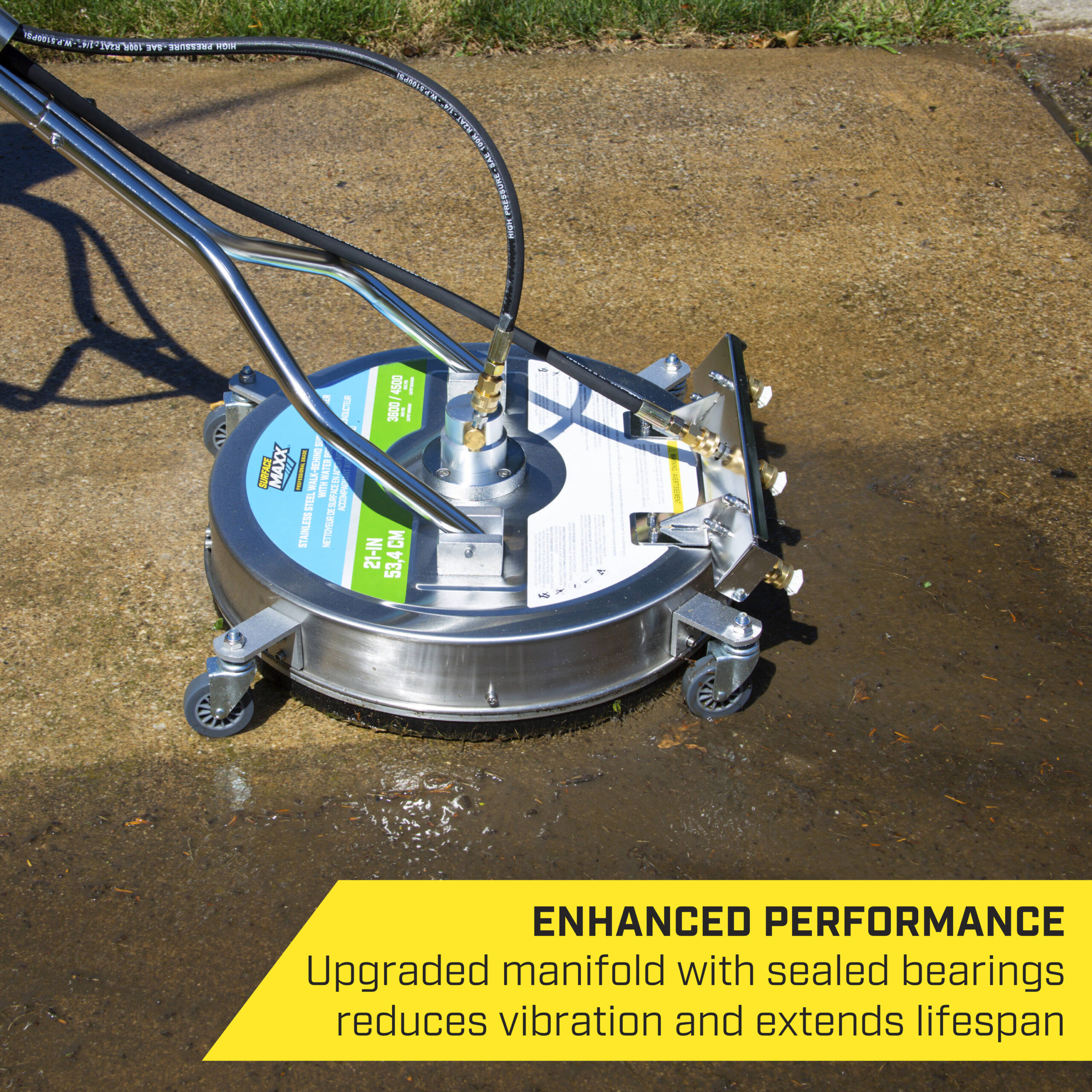 SurfaceMaxx Walk-Behind with Water Broom 21-in up to 4500-PSI Rotating surface cleaner for Gas pressure washers SurfaceMaxx Walk-Behind with Water Broom 21-in up to 4500-PSI Rotating surface cleaner for Gas pressure washers