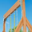 Creative Cedar Designs Trailside Wooden Swing Set- Yellow Residential Wood Playset with 2 Swings
