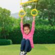 Creative Cedar Designs Trailside Wooden Swing Set- Yellow Residential Wood Playset with 2 Swings