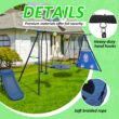 Fun Orange Kids Residential Steel Playset with 2 Swings and Slide Included