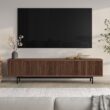 Hailey Home Whitman Transitional Satin Walnut 78.5-in W TV stand ( Accommodates TVs more than 70-in )