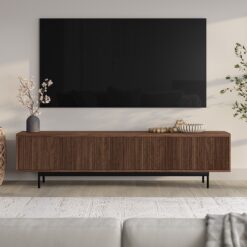 Hailey Home Whitman Transitional Satin Walnut 78.5-in W TV stand ( Accommodates TVs more than 70-in )