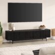 Hailey Home Whitman Transitional Black Grain 78.5-in W TV stand ( Accommodates TVs more than 70-in )