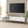 Hailey Home Whitman Transitional White 78.5-in W TV stand ( Accommodates TVs more than 70-in )
