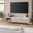 Hailey Home Whitman Transitional Alder White 78.5-in W TV stand ( Accommodates TVs more than 70-in )