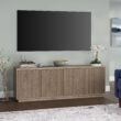 Hailey Home Hanson Transitional Antiqued Gray Oak 70-in W TV stand ( Accommodates TVs more than 70-in )