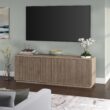 Hailey Home Hanson Transitional Antiqued Gray Oak 70-in W TV stand ( Accommodates TVs more than 70-in )