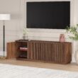 Hailey Home Hanson Transitional Satin Walnut 70-in W TV stand ( Accommodates TVs more than 70-in )