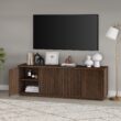 Hailey Home Hanson Transitional Alder Brown 70-in W TV stand ( Accommodates TVs more than 70-in )