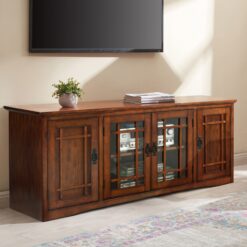 Leick Home Riley Holliday Traditional Mission Oak 60-in W TV stand ( Accommodates TVs up to 65-in )