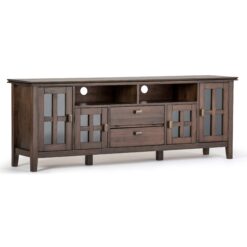 Simpli Home Artisan Transitional Natural Aged Brown 72-in W TV stand ( Accommodates TVs up to 80-in )