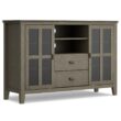 Simpli Home Artisan Transitional Farmhouse Grey 53-in W TV stand ( Accommodates TVs up to 60-in )
