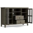 Simpli Home Artisan Transitional Farmhouse Grey 53-in W TV stand ( Accommodates TVs up to 60-in )