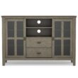 Simpli Home Artisan Transitional Farmhouse Grey 53-in W TV stand ( Accommodates TVs up to 60-in )