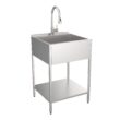 Transolid 22.1-in x 24-in 1 -Basin Brushed Satin Freestanding Laundry sink with Faucet