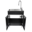 Presenza 28-in x 22-in 1 -Basin Brushed Steel Drop-in Utility tub with Faucet