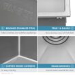 Ruvati 25-in x 22-in 1 -Basin Stainless Steel Drop-in Laundry sink with Drain