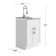 Simpli Home Hennessy 23.6-in x 19.7-in 1 -Basin Pure White Freestanding Laundry sink with Cabinet with Drain with Faucet