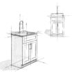 Simpli Home Hennessy 23.6-in x 19.7-in 1 -Basin Pure White Freestanding Laundry sink with Cabinet with Drain with Faucet