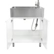 Presenza 28-in x 22-in 1 -Basin Brushed Steel Drop-in Utility tub with Faucet