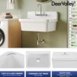 DeerValley 19.09-in x 29.92-in 1 -Basin White Wall mount Laundry sink