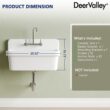 DeerValley 19.09-in x 29.92-in 1 -Basin White Wall mount Laundry sink
