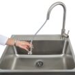 Presenza 28-in x 22-in 1 -Basin Brushed Steel Drop-in Utility tub with Faucet