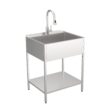 Transolid 22.1-in x 28-in 1 -Basin Brushed Satin Freestanding Laundry sink with Faucet