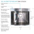 Transolid 22.1-in x 28-in 1 -Basin Brushed Satin Freestanding Laundry sink with Faucet