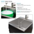 Transolid 21.8-in x 22.4-in 1 -Basin Matte Black Freestanding Laundry sink with Cabinet with Faucet