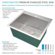 Transolid 22-in x 25-in 1 -Basin Satin Brushed Undermount Laundry sink with Drain