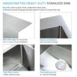 Transolid 22-in x 25-in 1 -Basin Satin Brushed Undermount Laundry sink with Drain
