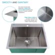 Transolid 22-in x 25-in 1 -Basin Satin Brushed Undermount Laundry sink with Drain