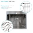 Transolid 22-in x 25-in 1 -Basin Satin Brushed Undermount Laundry sink with Drain