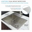 Transolid 22-in x 25-in 1 -Basin Satin Brushed Undermount Laundry sink with Drain