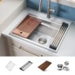 Ruvati 25-in x 22-in 1 -Basin Stainless Steel Drop-in Laundry sink with Drain