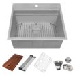 Ruvati 25-in x 22-in 1 -Basin Stainless Steel Drop-in Laundry sink with Drain