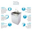 Transolid 20-in x 24-in 1 -Basin White Freestanding Laundry sink with Cabinet with Drain with Faucet