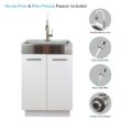 Transolid 20-in x 24-in 1 -Basin White Freestanding Laundry sink with Cabinet with Drain with Faucet