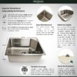Presenza 24.1-in x 21.3-in 1 -Basin Brushed Steel Drop-in Utility tub with Faucet