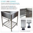 Transolid 25-in x 22-in 1 -Basin Stainless steel Freestanding Laundry sink with Drain with Faucet