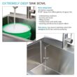 Transolid 25-in x 22-in 1 -Basin Stainless steel Freestanding Laundry sink with Drain with Faucet