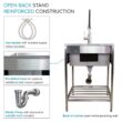 Transolid 25-in x 22-in 1 -Basin Stainless steel Freestanding Laundry sink with Drain with Faucet